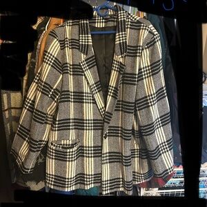 Nasty Gal Monochrome Checkered Blazer